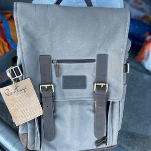 Portage Supply Co Kenora Canvas Leather Camera Backpack